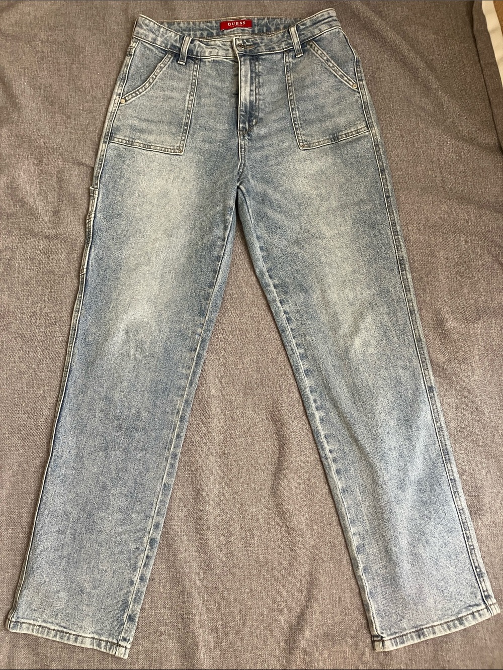 Guess Light Acid-Wash Blue Carpenter Jeans Size 28x28